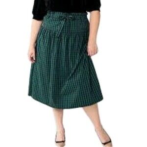 Draper James Green Plaid Paper Bag Waist  Skirt  Women's Size XXL NWT